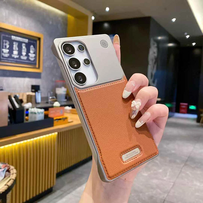 Galaxy S25 Series Aromatherapy Leather Metal Shield Case