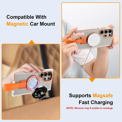Mag Guard Kickstand Armor Case with Silicone Lanyard -Samsung