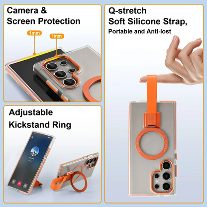 Mag Guard Kickstand Armor Case with Silicone Lanyard -Samsung