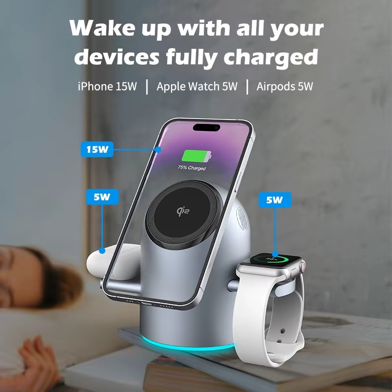 Next-Gen 3-in-1 Smart Wireless Charging Dock