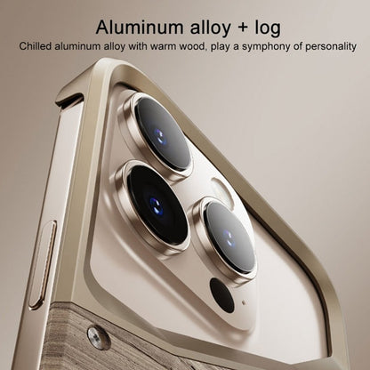 Exquisite Alloy Solid Wood Shield Case - iPhone