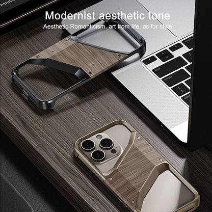 Exquisite Alloy Solid Wood Shield Case - iPhone