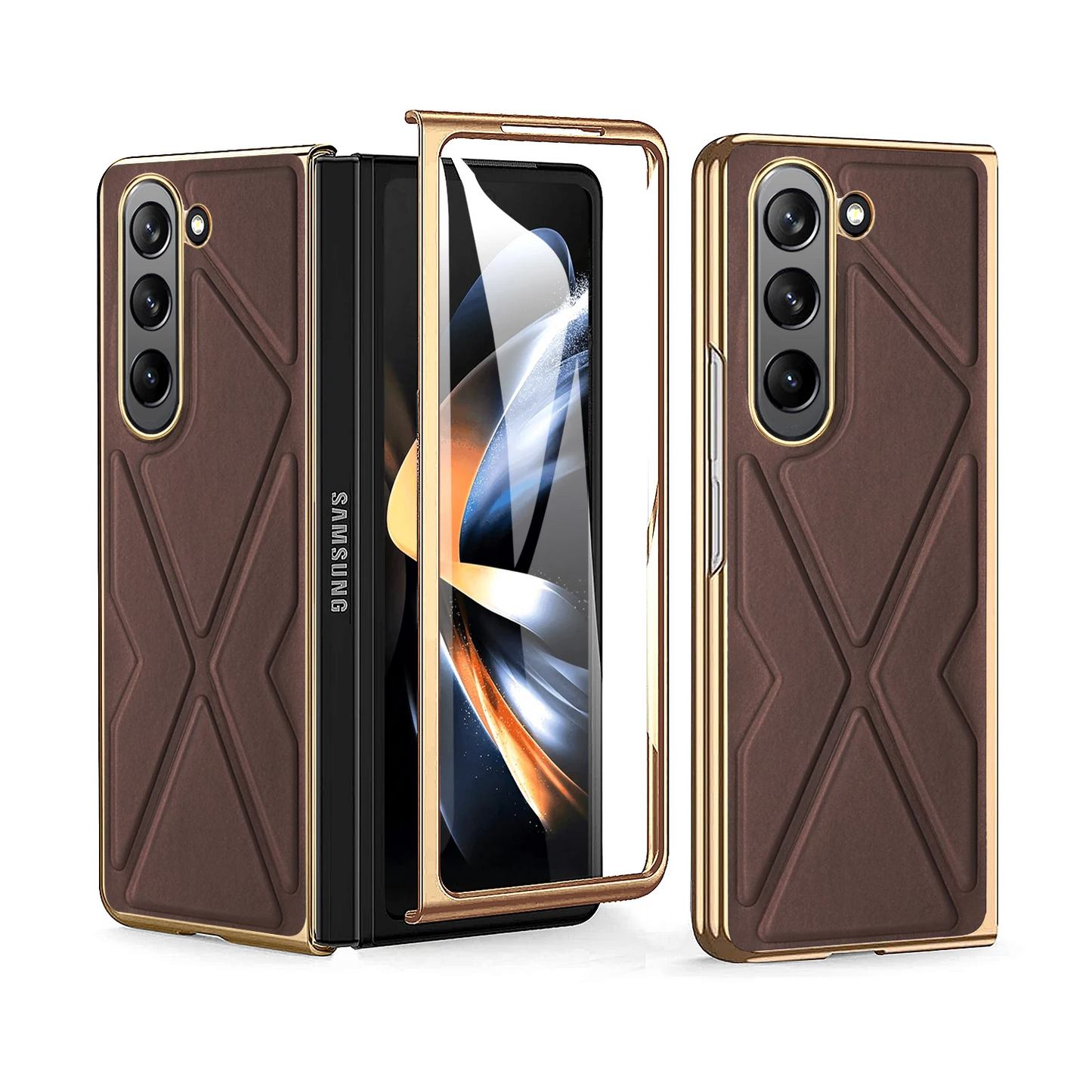 Galaxy Z Fold Series Classic Leather Elegance Screen Guard Case
