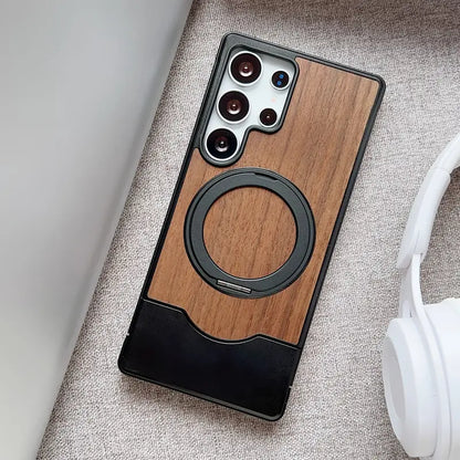 Exquisite Wood Metal Hybrid Stand Case - Samsung