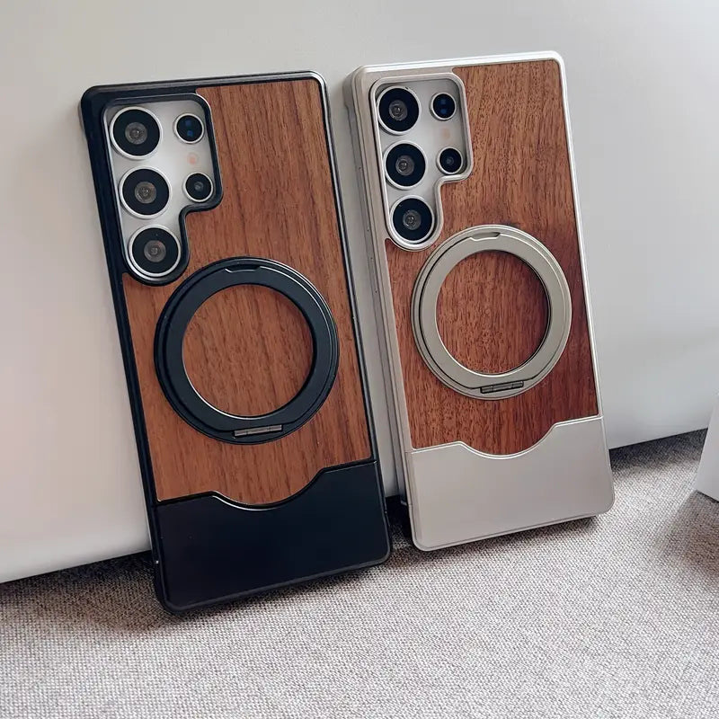 Exquisite Wood Metal Hybrid Stand Case - Samsung
