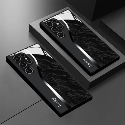 Elegant Swirl Marble Glass Shield Case - Samsung