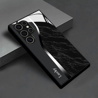 Elegant Swirl Marble Glass Shield Case - Samsung