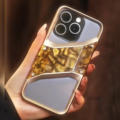 Exquisite Alloy Solid Wood Shield Case - iPhone