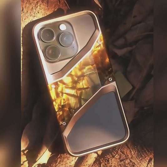 Exquisite Alloy Solid Wood Shield Case - iPhone