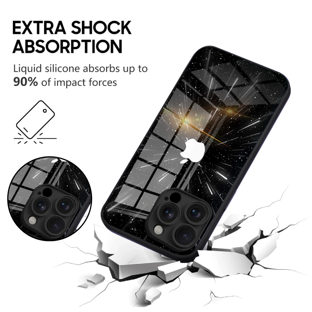 Ethereal Cosmic Portal Glass Case - iPhone