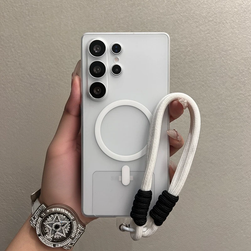 Luxurious Matte Wrist Strap Case - Samsung