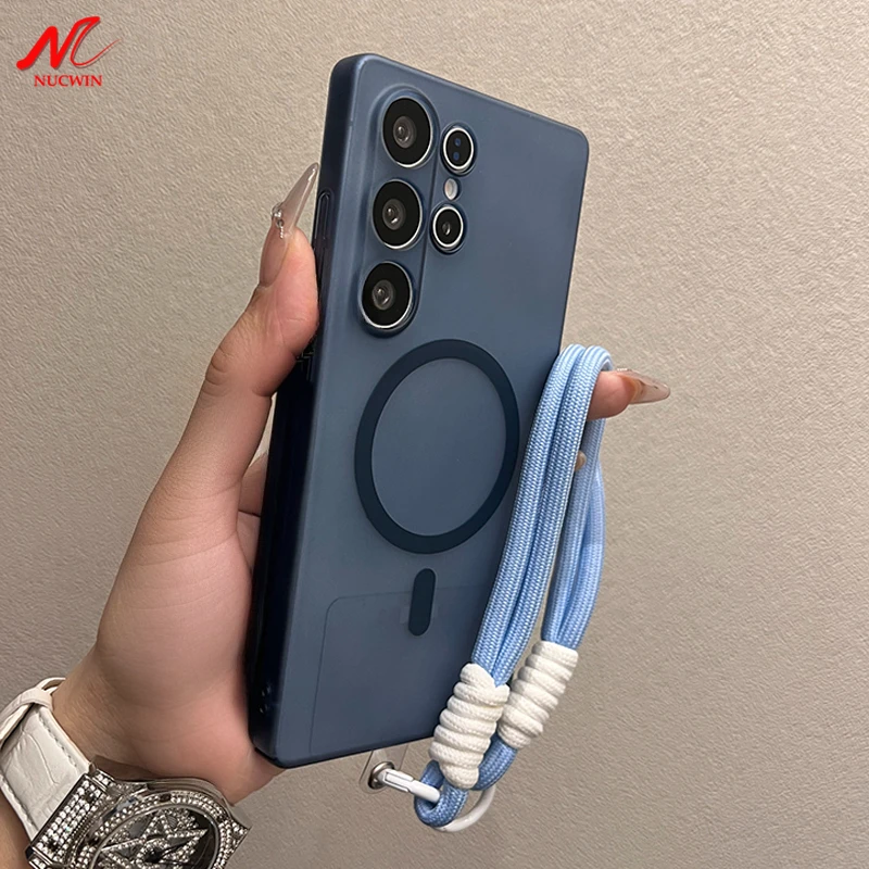 Luxurious Matte Wrist Strap Case - Samsung
