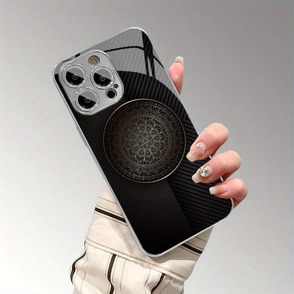 Intricate Mandala Crystal Glass Case - iPhone