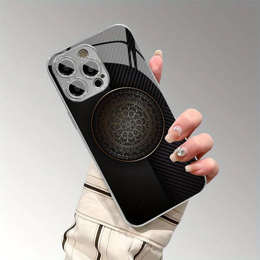 Intricate Mandala Crystal Glass Case - iPhone