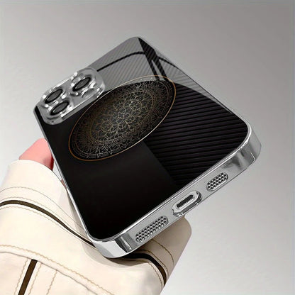 Intricate Mandala Crystal Glass Case - iPhone
