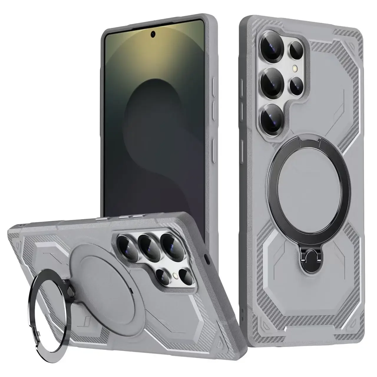 Rotating Bracket Ring Magnetic Protective Case - Samsung