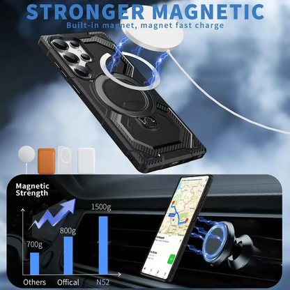 Rotating Bracket Ring Magnetic Protective Case - Samsung
