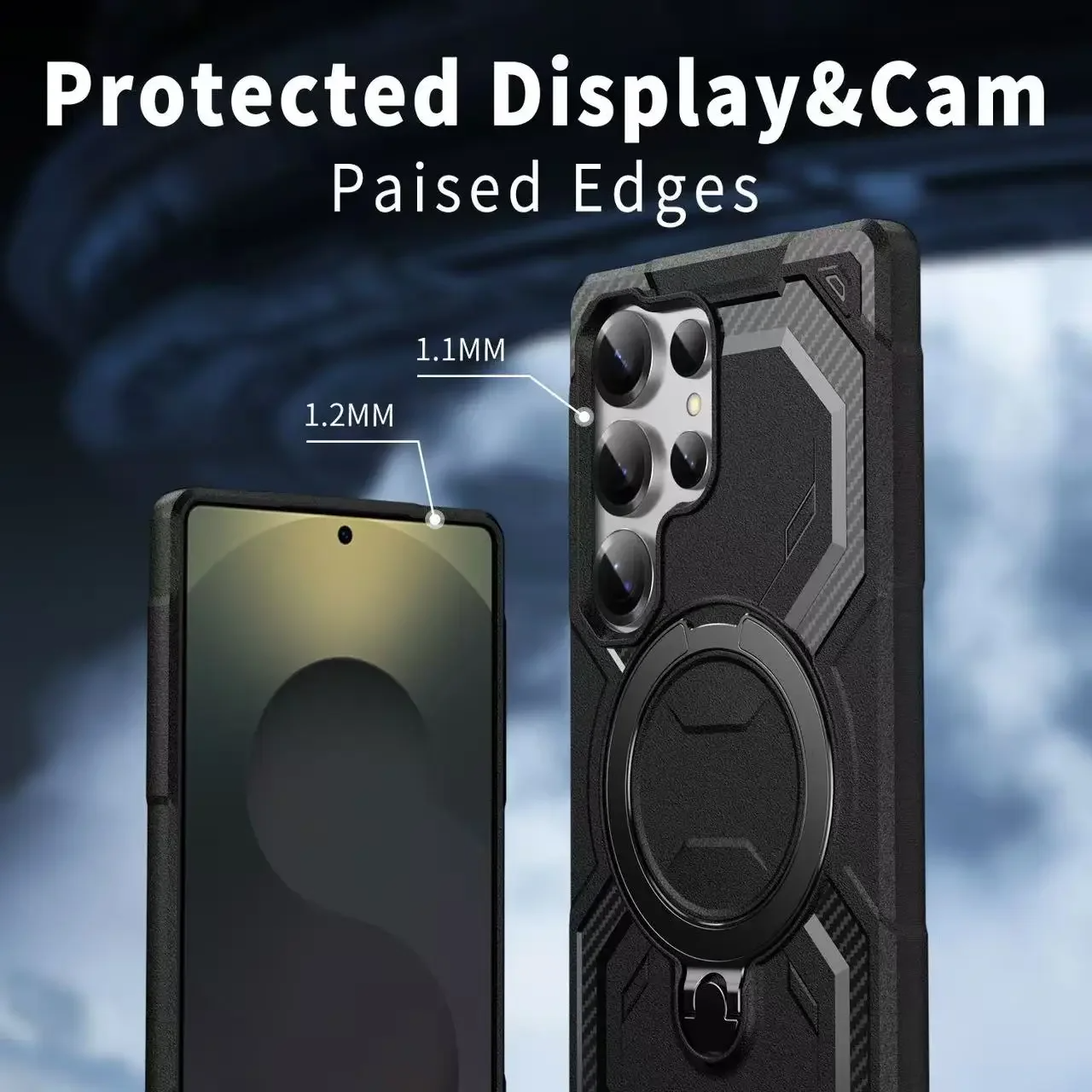 Rotating Bracket Ring Magnetic Protective Case - Samsung