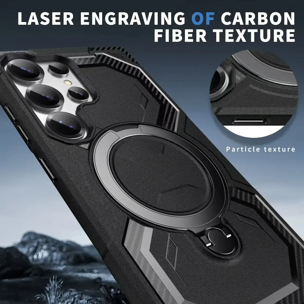 Rotating Bracket Ring Magnetic Protective Case - Samsung