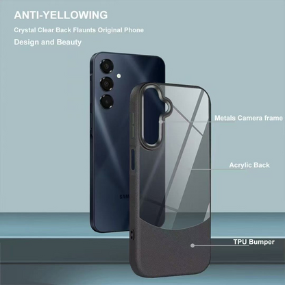 Splicing Leather Texture Clear Acrylic Case - Samsung
