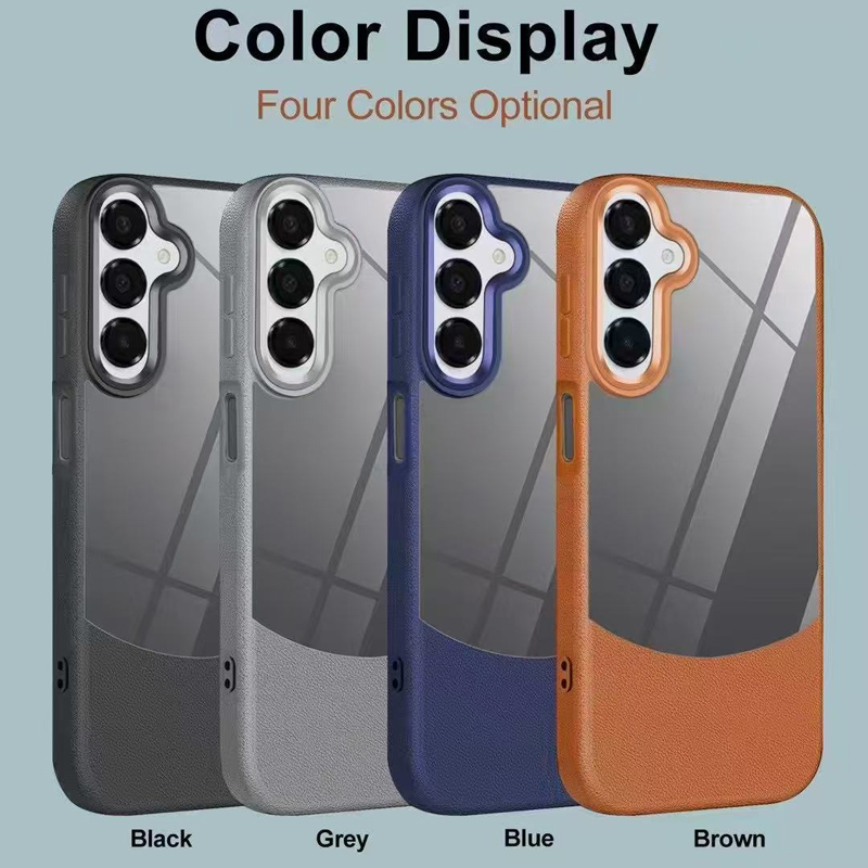 Splicing Leather Texture Clear Acrylic Case - Samsung