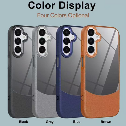Splicing Leather Texture Clear Acrylic Case - Samsung