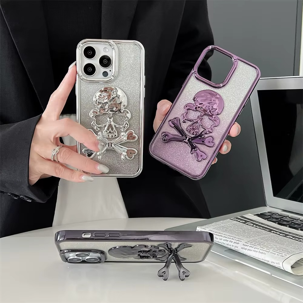 Ghost-face 3D Skull Bracket Case - iPhone