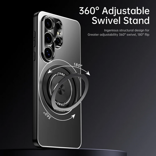 Chic Metal Back Plate Kickstand Case - Samsung