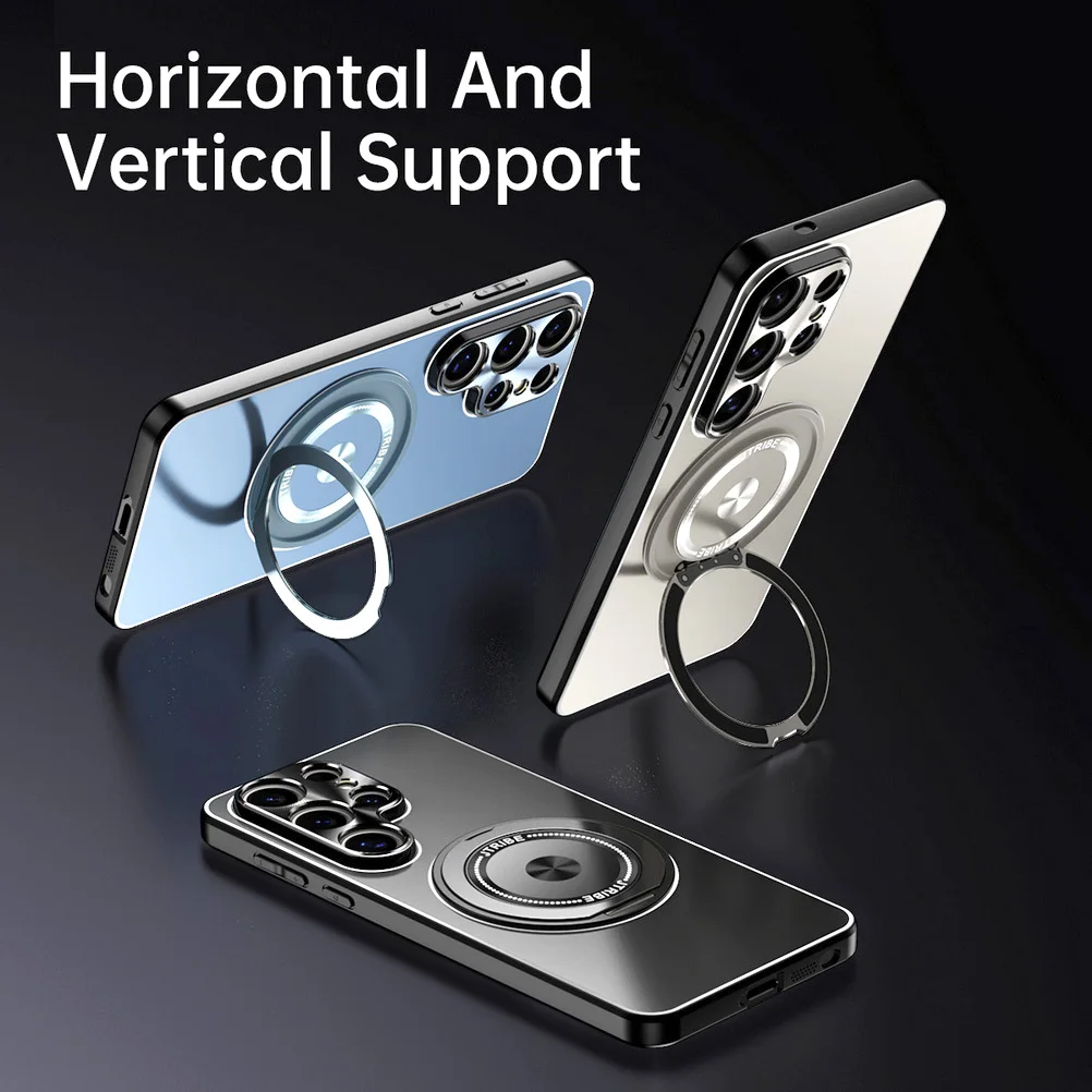 Chic Metal Back Plate Kickstand Case - Samsung