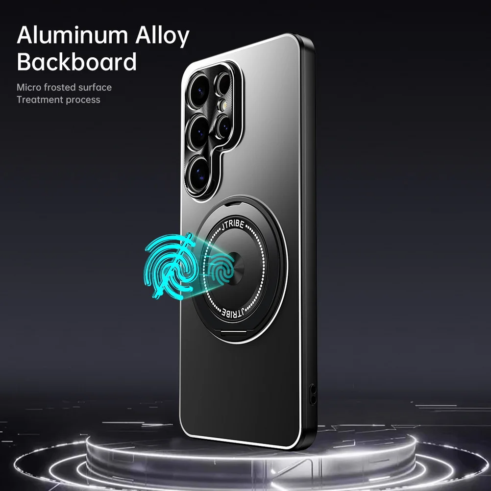 Chic Metal Back Plate Kickstand Case - Samsung