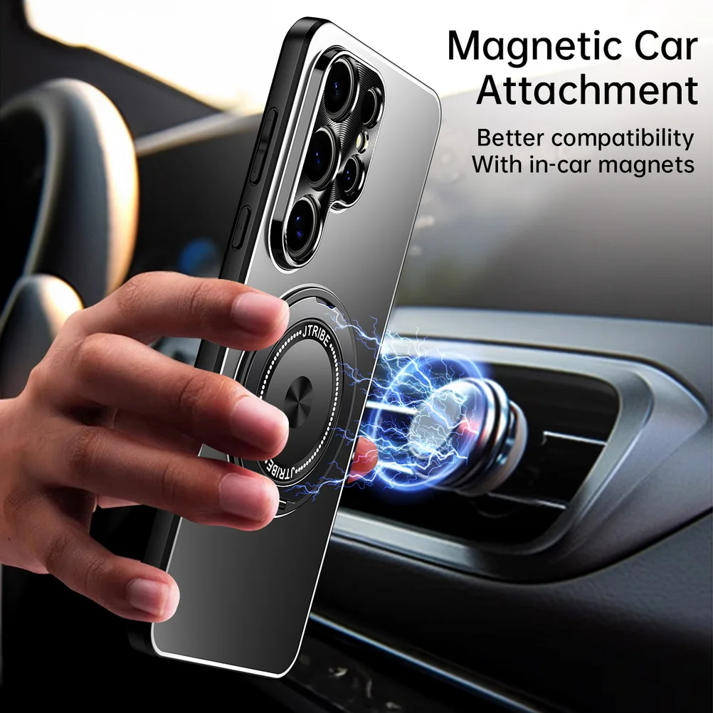 Chic Metal Back Plate Kickstand Case - Samsung