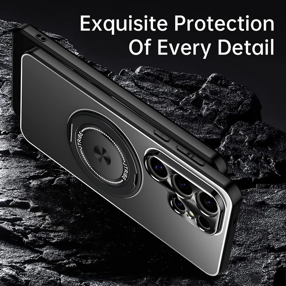 Chic Metal Back Plate Kickstand Case - Samsung