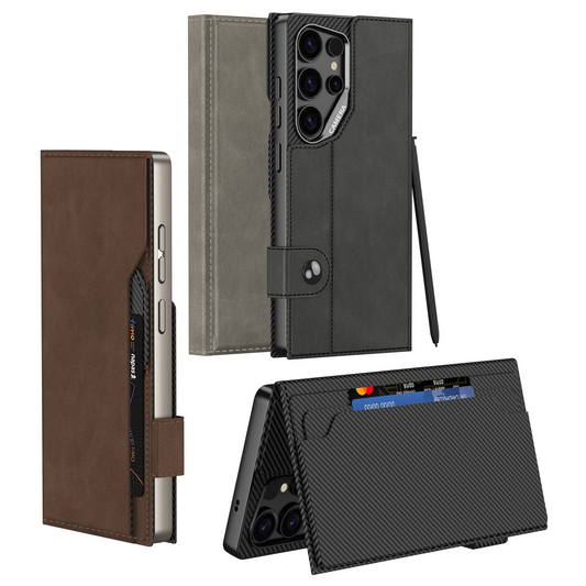 Galaxy S25 Series Business Leather Flip Wallet Case