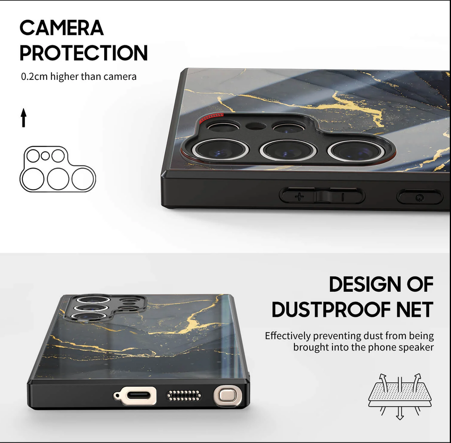 Impact Resistant Protective Glass Case - Samsung