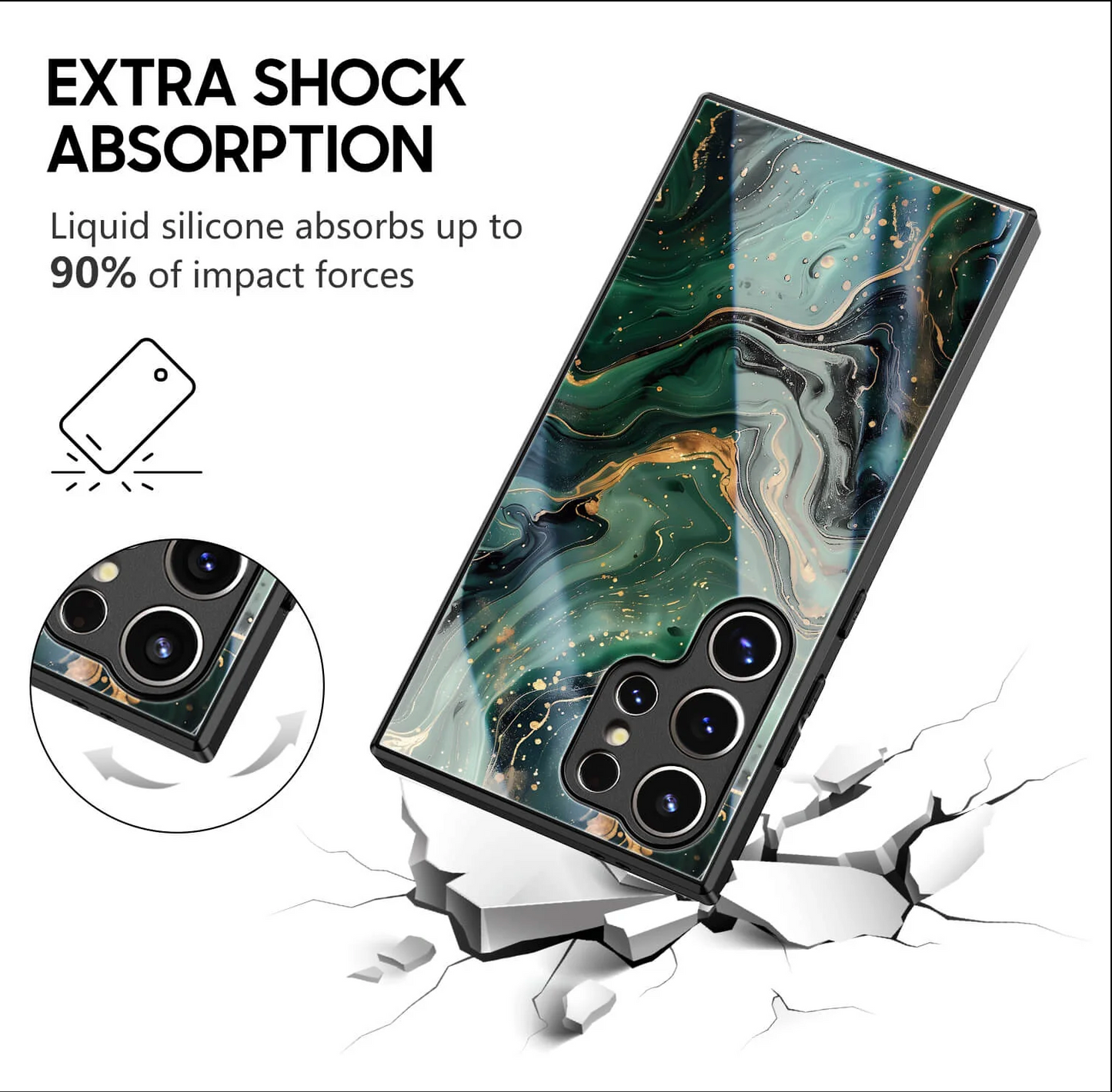 Impact Resistant Protective Glass Case - Samsung