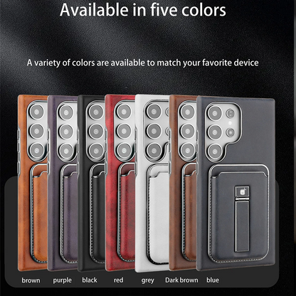 Trendy Magnetic Leather Wallet Case - Samsung