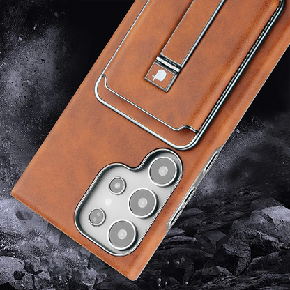 Trendy Magnetic Leather Wallet Case - Samsung