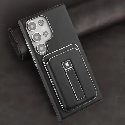 Trendy Magnetic Leather Wallet Case - Samsung