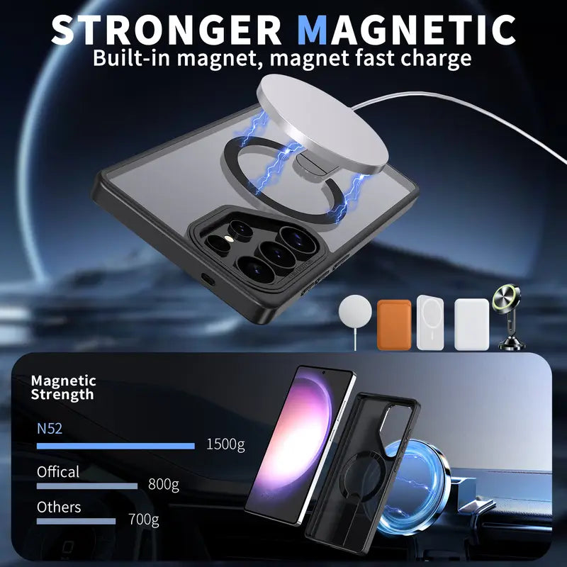 Luminous Magnetic Slim Transparent Holder Case - Samsung