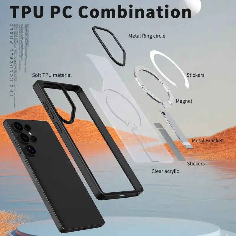 Luminous Magnetic Slim Transparent Holder Case - Samsung
