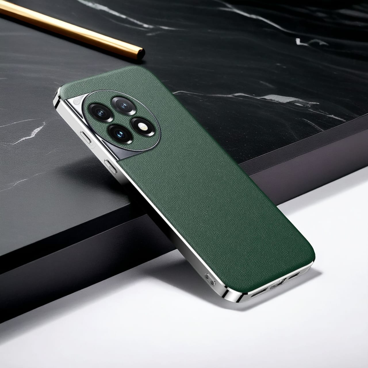 Chrome Edge Luxe Leather Case - OnePlus