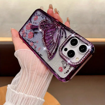 Enchanted Butterfly Quicksand Glitter Case