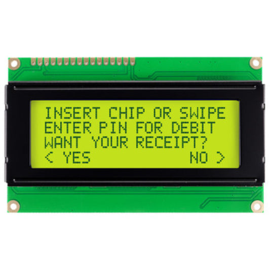 20X4 2004 Character LCD Display with Yellow Color Backlight