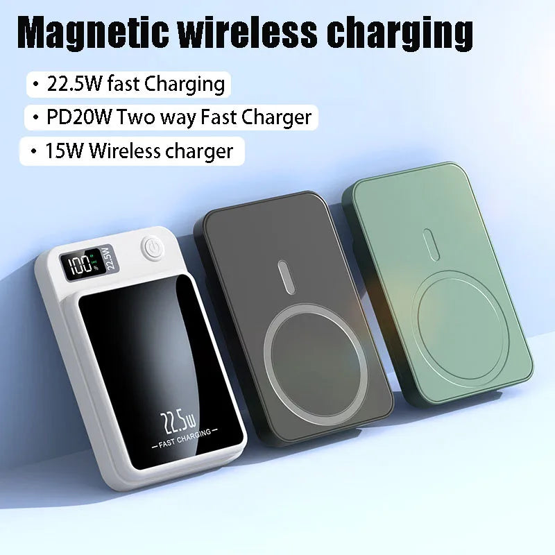 Dual 5000 mAh 22.5W Magnetic Wireless Power Bank