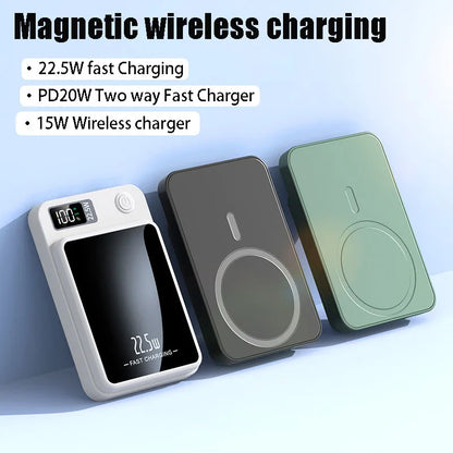 Dual 5000 mAh 22.5W Magnetic Wireless Power Bank