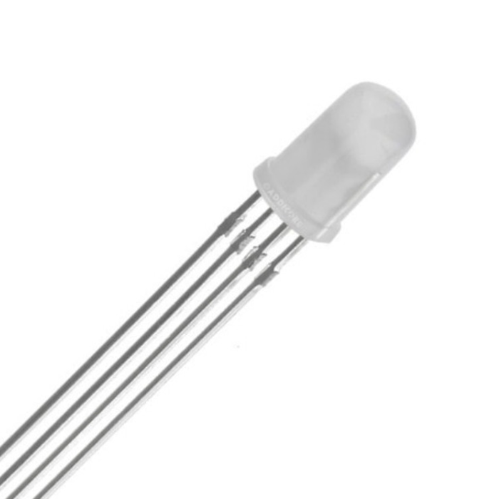 5mm Common Anode RGB LED 4Pin Through Hole White Diffused LED (Pack of 10)