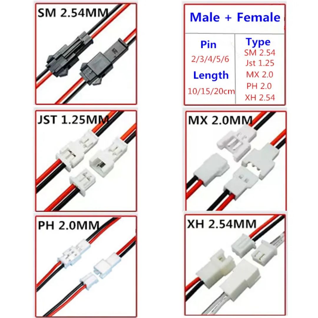 Mx2.0 Connector with Wire 2.0mm Battery Charging Cable