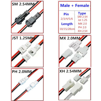 Mx2.0 Connector with Wire 2.0mm Battery Charging Cable