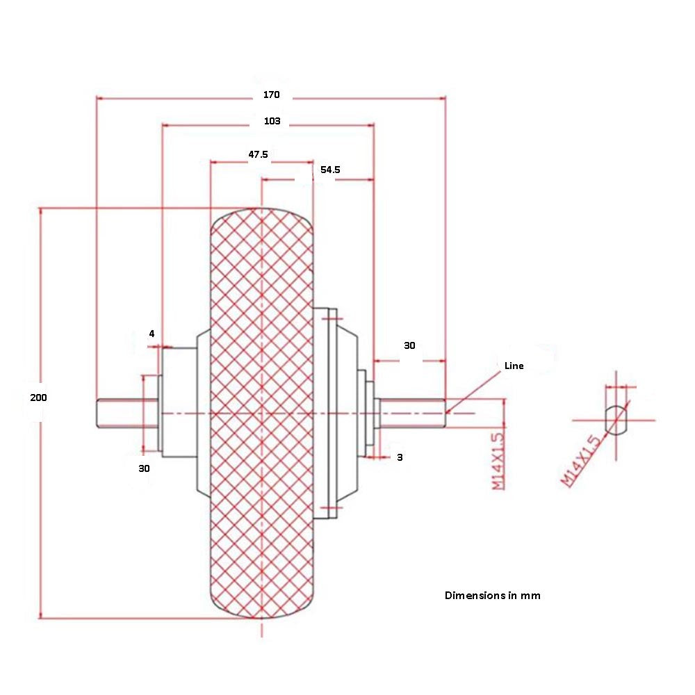 8 Inch 36V 350W Drum Brake With Tire