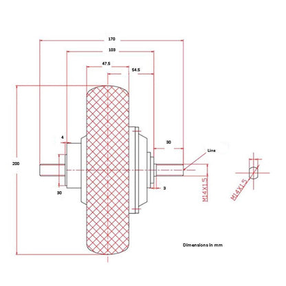 8 Inch 36V 350W Drum Brake With Tire